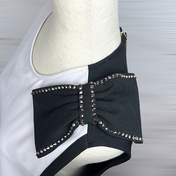 NWT Ted Baker Lenta Embellished Bow Layered Dress Black Light Pink - Picture 3 of 12